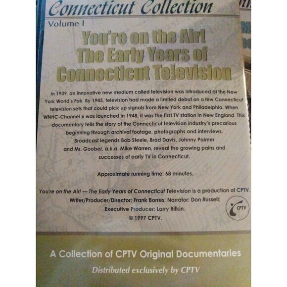 CPTV DVD: You're on the Air! Early Years of Connecticut Television History - Picture 2 of 2